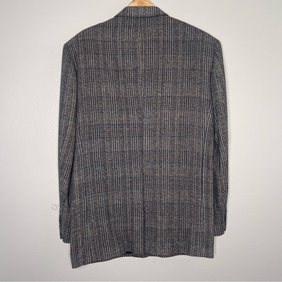 Guy Laroche Vintage 100% Silk Plaid Blazer 46 L - Picture 7 of 9